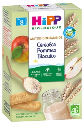 HiPP Matins Gourmands Céréales Pommes Biscuits From 8 Months Organic 250 g