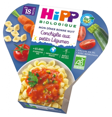 HiPP My Good Night Supper Conchiglie z Małymi Warzywami od 18 Miesiąca Organic 260 g