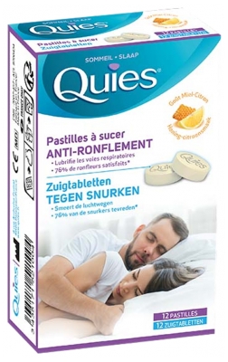 Quies Antironquidos 12 Tabletas de Succión - Sabor: Miel Limón 