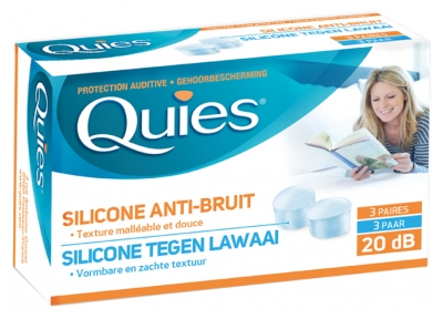 Quies Protección Auditiva Silicona Antirruido 3 Pares