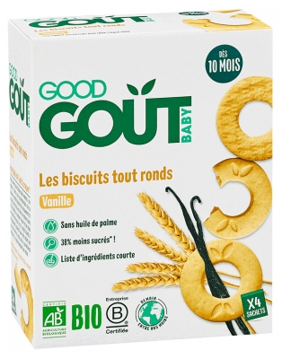 Good Goût Organic Round Vanilla Biscuits From 10 Months 20 Biscuits