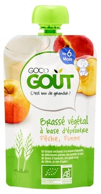 Good Goût Brassé Végétal Épeautre Pêche Pomme dès 6 Mois Bio 90 g