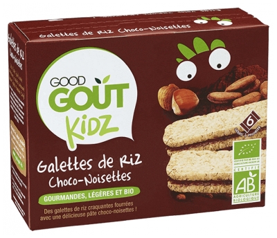 Good Goût Kidz Organic Choco-Hazelnut Rice Cakes 6 Cakes