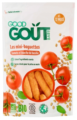 Good Goût Mini Bagietki z Pomidorem i Bazylią Od 12 Miesięcy Ekologiczne 70 g