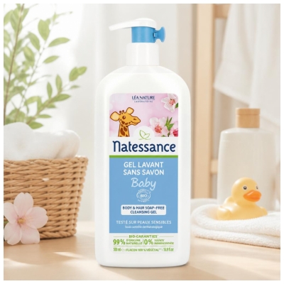 Natessance Baby Body & Hair Soap-Free Cleansing Gel Organic 500ml