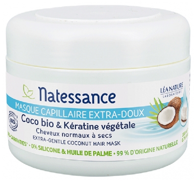 Natessance Extra-Gentle Hair Mask Coco-Bio & Plant Keratin 200 ml