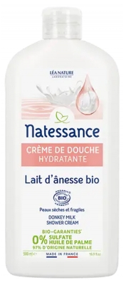 Natessance Luomu Aasinmaito Suihkuvoide 500 ml