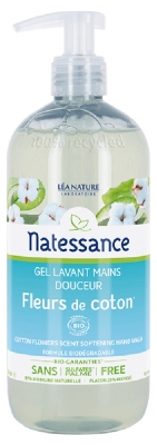 Natessance Gel Limpiador Manos Suaves Flores de Algodón Bio 500 ml