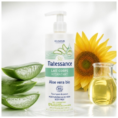 Lapte de Corp Hidratant cu Aloe Vera Bio Natessance 400 ml