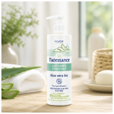 Natessance Drėkinamasis Kūno Pienelis Su Ekologišku Alaviju 400 ml