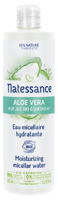 Natessance Agua Micelar Hidratante de Zumo Puro de Comercio Justo de Aloe Vera 400 ml