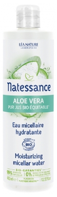 Natessance Aloe Vera Succo Puro Biologico del Commercio Equo Idratante Acqua Micellare 400 ml