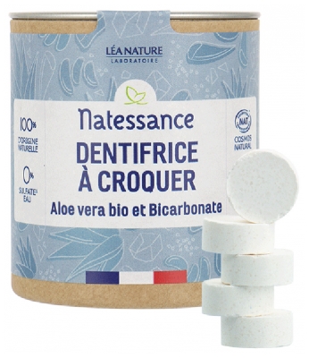 Natessance Biologische Aloë Vera en Bicarbonaat Tandpasta 80 Tabletten