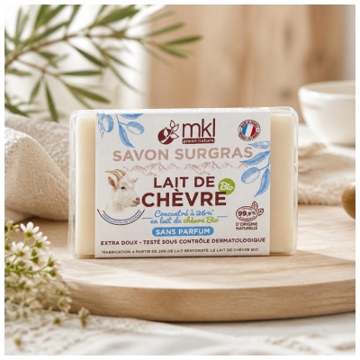MKL Green Nature Leche de Cabra Jabón Orgánico sin Grasa sin Aroma 100 g