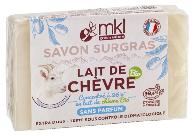 MKL Green Nature Lait de Chèvre Bio Savon Surgras Sans Parfum 100 g