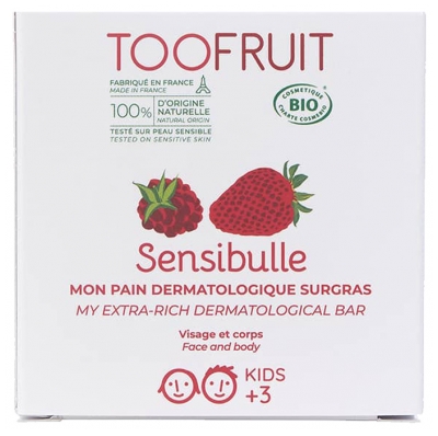 Toofruit Sensibulle My Ultra-Rich Dermatologic Bar Raspberry Strawberry Organic 85g