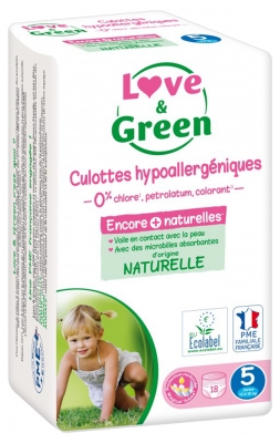 Scutece-Chiloței Hipoalergenice Love & Green 18 Scutece Mărimea 5 (12-18 kg)