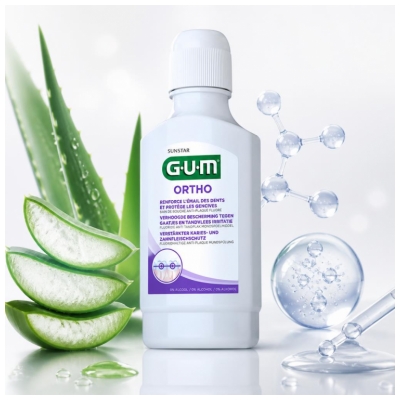 GUM Ortho Fluorīdu Mutes Skalošanas Līdzeklis pret aplikumu 300 ml