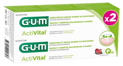 GUM Activital Dentífrico Q10 Lote de 2 x 75 ml