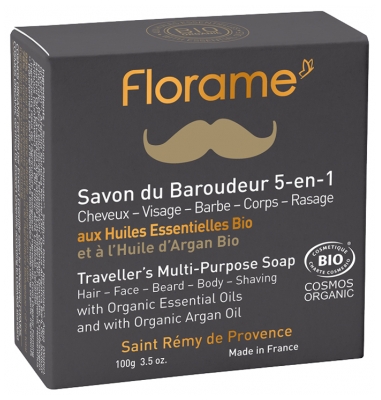 Florame Homme Savon du Baroudeur 5-en-1 Bio 100 g