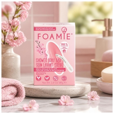 Foamie Moisturizing Shower Body Bar Cherry Blossom & Shea Butter 80g