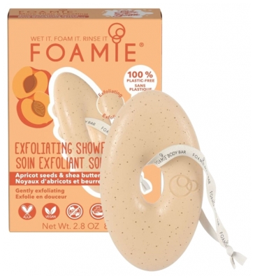 Foamie Cuidado Exfoliante Sólico Huesos de Albaricoque y manteca de karité 80 g