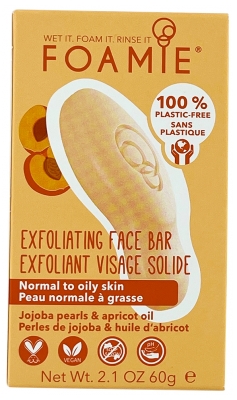 Foamie Exfoliating Face Bar Jojoba Pearls and Apricot Oil 60g