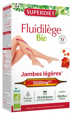 Superdiet Fluidilège Light Legs Organic 20 Ampułek