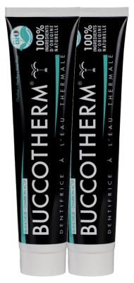 Buccotherm Toothpaste With White Thermal Water - Organic Activated Charcoal 2 x 75 ml