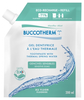 Buccotherm Gel Dentifrice à l'Eau Thermale Gencives Sensibles Bio Éco-Recharge 200 ml