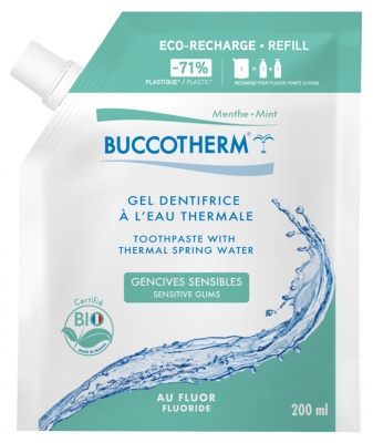 Buccotherm Organic Gevoelig Tandvlees Thermale Water Tandgel Eco-Refill 200 ml