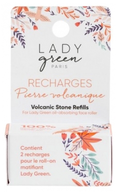 Lady Green Recargas Roll-On Matificante em Pedra Vulcânica 2 Bolas