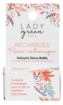 Lady Green Recharges Roll-On Matifiant en Pierre Volcanique 2 Billes