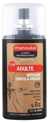 Manouka Répulsif Anti-Moustiques Corps et Visage Adulte 75 ml