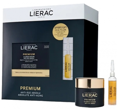 Lierac Premium La Crème Soyeuse Anti-Âge Absolu 50 ml + Cica-Filler Sérum Anti-Rides Réparateur 10 ml Offert