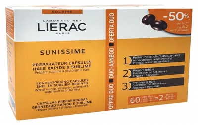 Lierac Sunissime Preparation Capsules Quick and Sublime Tan Duo Offer 2 x 30 Capsules