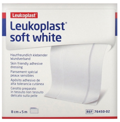 Essity Leukoplast Soft White Pansement Spécial Peaux Sensibles 8 cm x 5 m
