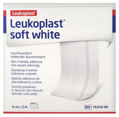 Bandă adezivă Essity Leukoplast Soft White cu Toleranță Cutanee Ridicată 4 cm x 5 m