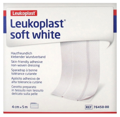 Essity Leukoplast Soft White Sparadrap à Bonne Tolérance Cutanée 4 cm x 5 m