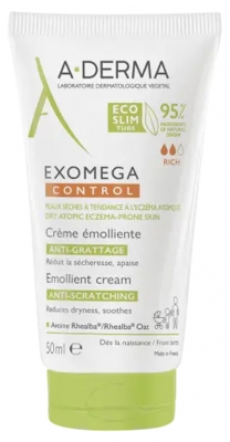 A-DERMA Exomega Control Crème Émolliente Anti-Grattage Tube Éco-Slim 50 ml
