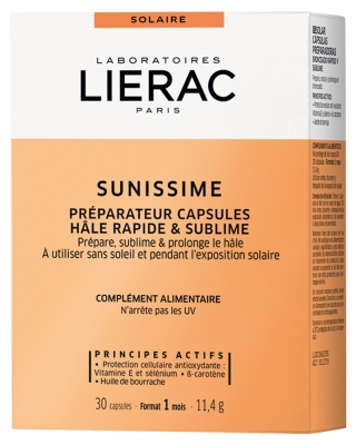 Lierac Sunissime Preparation Capsules Quick and Sublime Tan 30 Capsules