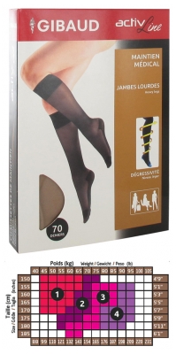 Gibaud ActivLine Support Socks 70 Denier Beige - Rozmiar: Rozmiar 1