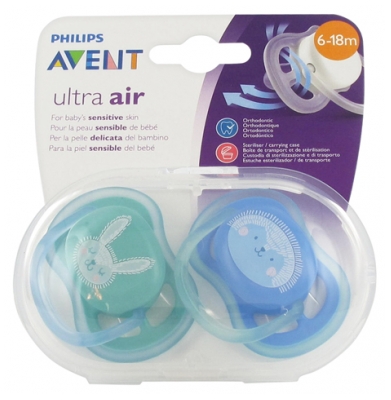 Avent Ultra Air 2 Sucettes Orthodontiques Silicone 6-18 Mois