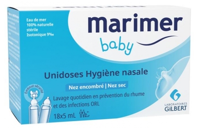 Gilbert Marimer Igiene Nasale per Bambini 18 Unità (preferibilmente da usare prima della fine di 11/2022)