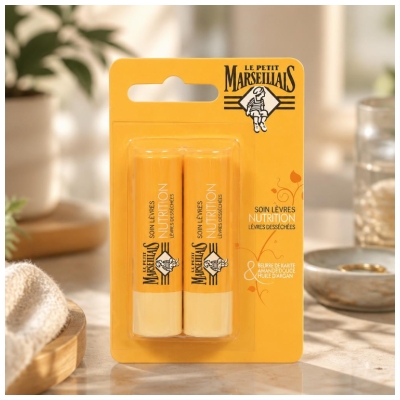 Le Petit Marseillais Pflegende Lippenpflege Trockene Lippen 2 x 4,9 g Los