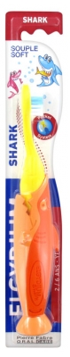 Elgydium Shark Brosse à Dents 2-6 Ans Souple - Couleur : Orange et Jaune