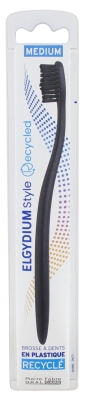 Elgydium Style Recycled Medium Toothbrush - Colour: Black