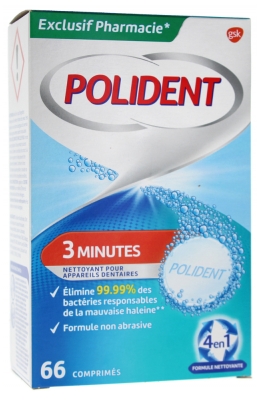 Polident Corega 3 Minutes Cleansing for Dental Appliances 66 Tablets