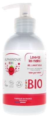 Alphanova Bambini Lave-Toi Les Mains ! Gel Lavante Morbido Fragola e Cotone Bio 250 ml