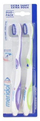 Meridol Parodont Expert Duo Pack Extra Soft Toothbrush - Colour: Purple and Green